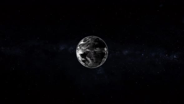 Dark High Contrast Planet Earth Rendered animation background. Vd 1134