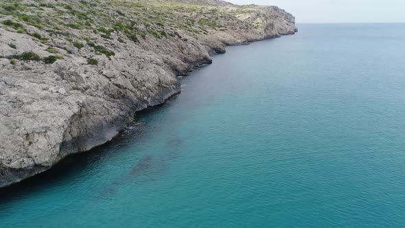 Flight Over Beautiful Seashore at Mallorca