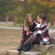 Two Girls in Autumn Park - VideoHive Item for Sale