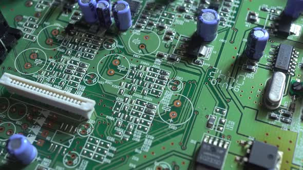 Circuit Board With Microchips alt
