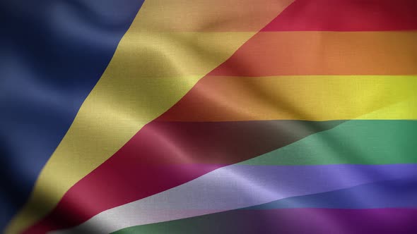 LGBT Seychelles Flag Loop Background 4K