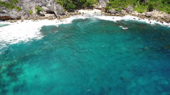 Tiny Beach Under a Cliff in Nusa Penida