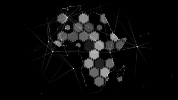 Digital Hexagon Background In Africa Map alt