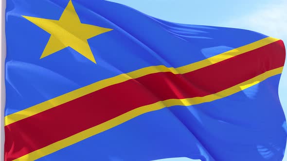 Congo Democratic Republic Flag Looping Background