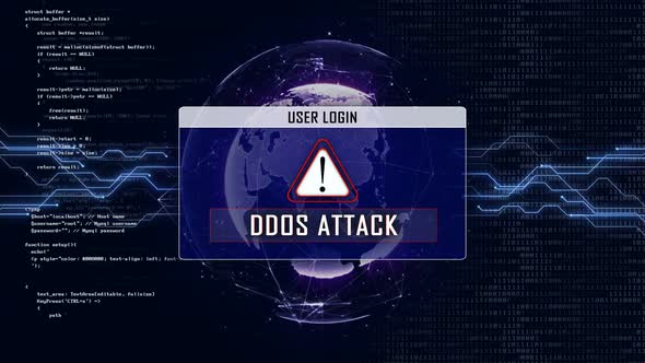 DDoS Attack Text and User Login Interface, Loopable