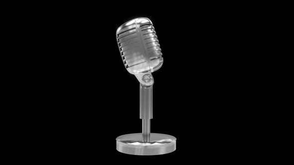 Podcast Silver Microphone With Alpha