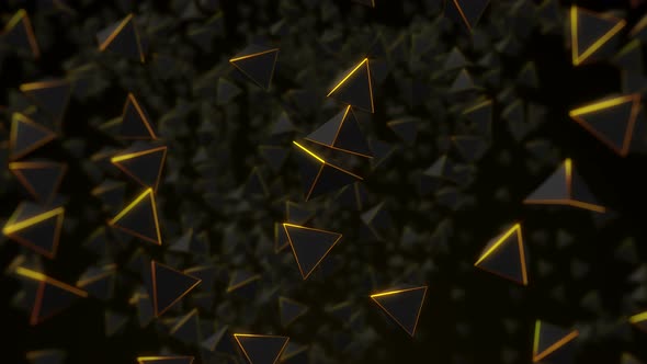 Triangle Gold Polygon Background