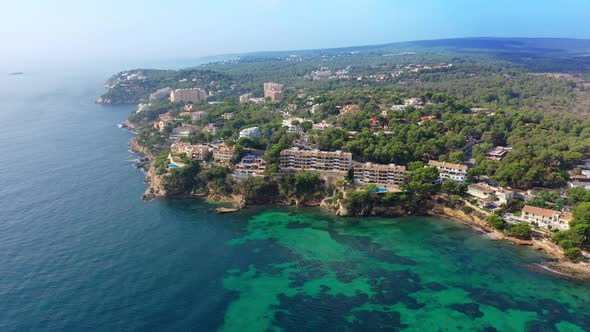 Aerial Drone Footage Video of Magaluf Town Mallorca alt