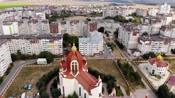 Aerial Photography, Modern Religious Architecture. Greek Catholic Cathedral of St. Peter the Apostle