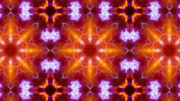 Fractal Red and Blue Kaleidoscope Fire Background Loop 4K 08 alt