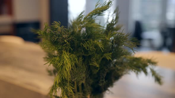 A Glass of Dill is on the Table