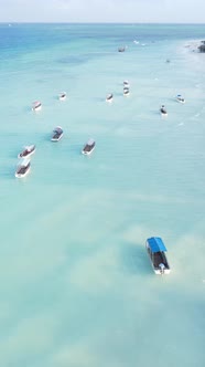 Vertical Video of the Ocean Near the Coast of Zanzibar Tanzania alt