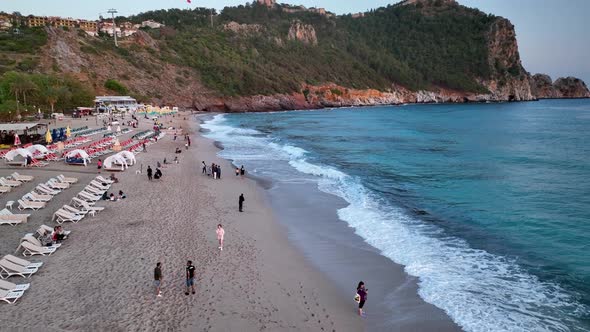 Summer Cleopatra Beach aerial view 4 K alt