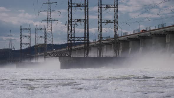 The Hydroelectric Power Plant Discharges Large Amounts of Water alt
