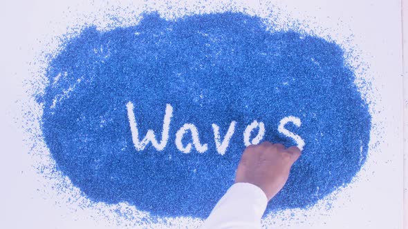 Indian Hand Writes On Blue Waves