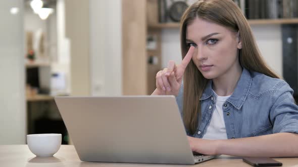 No, Girl Rejecting Offer By Waving Finger at Work alt