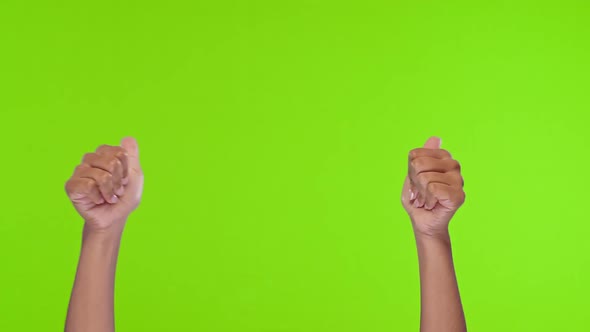 Black Female Hands Clapping Applause and Showing Thumbs Up Gesture on Chromakey alt