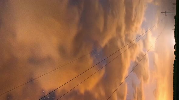 Vertical Shot Vertical Sunset Sky Transition To Dark Night Starry Sky With Glowing Stars And alt