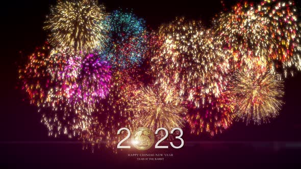 Happy Chinese New Year 2023 Background With Firework Celebration