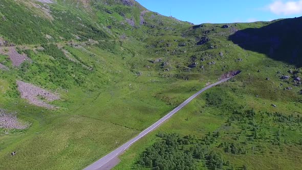 Road to Unstad on Lofoten, Norway alt