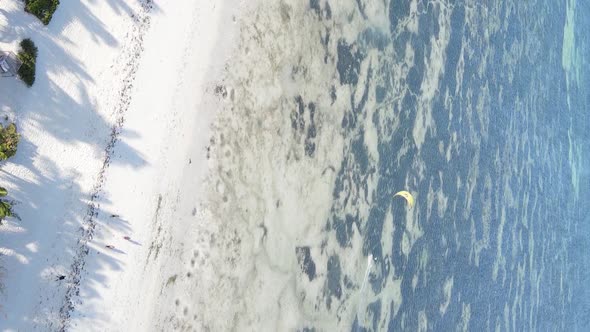 Zanzibar Tanzania  Vertical Video of the Ocean Near the Coast Slow Motion alt