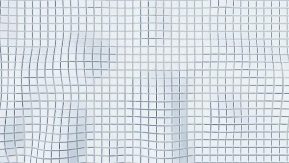  Loop Abstract White Cubic Waving Surface Background