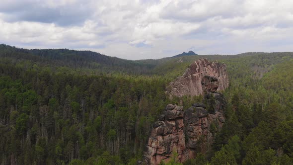 Granite Rocks in the Middle of the Taiga in the Picturesque Siberian Reserve Stolby. alt