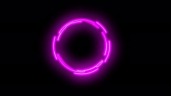 Popular neon seamless pattern. 2D geometric shapes with neon moving outline. 4K video. alt