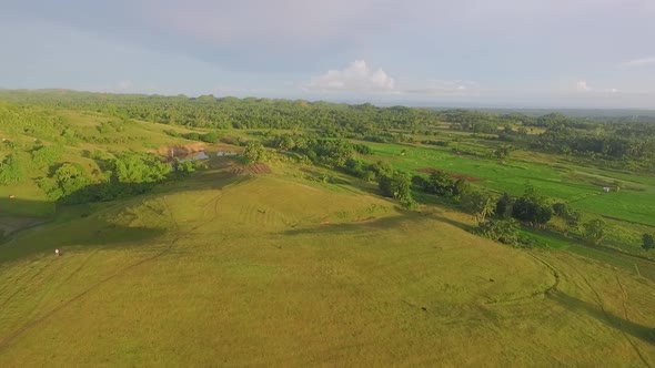 Aerial View of Rural Grassland in the Philippines