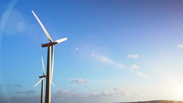 Wind turbines at sunrise