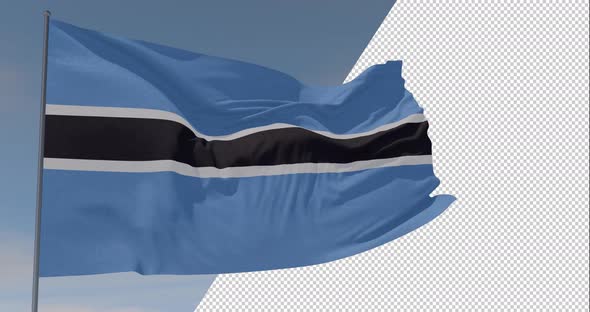 flag Botswana patriotism national freedom, seamless loop, alpha channel alt