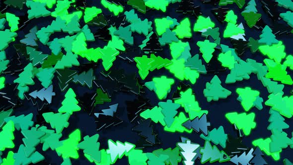 Christmas Card with Garland Light Bulbs in Form of Christmas Tree on Plane alt