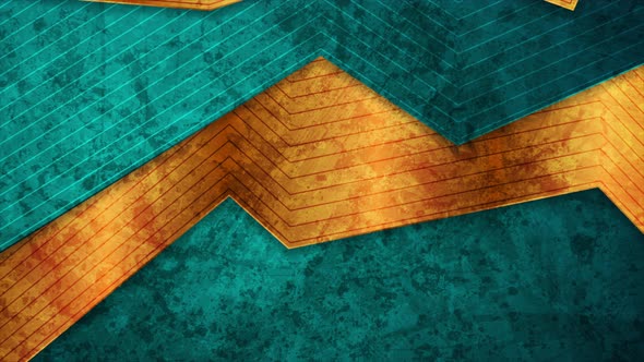 Abstract Turquoise And Golden Grunge Shapes