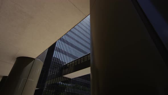 Low angle of skyscrapers in a city alt