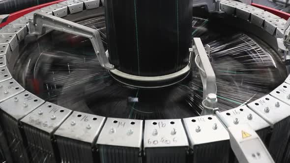 working process of the metal machine or equipment close-up