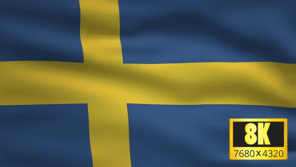 8K Sweden Windy Flag Background alt