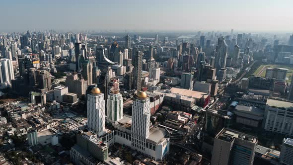 time lapse of Bangkok city downtown skyline of Thailand , Cityscape
