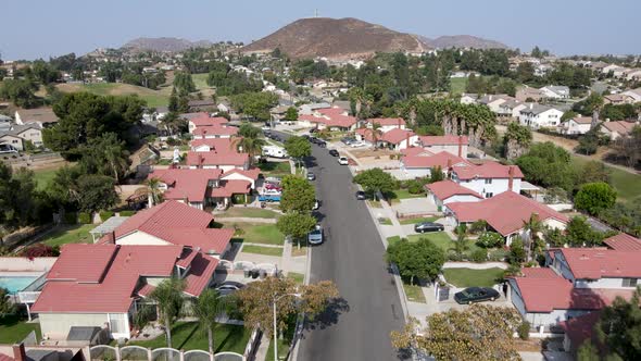 Aerial View of Southern California Houses in Inland Town Corona alt