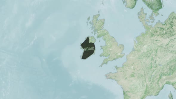 Globe Map of Ireland with a label