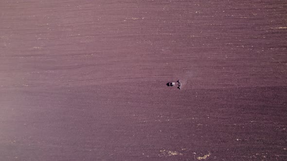 Tractor Preparing Soil for Planting New Crop Next Season alt