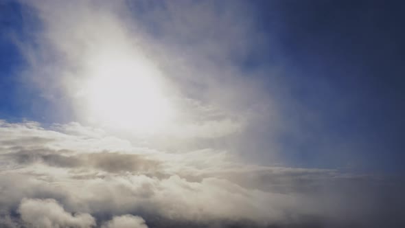 Time lapse beautiful blue sky with clouds background. Timelapse of white clouds 