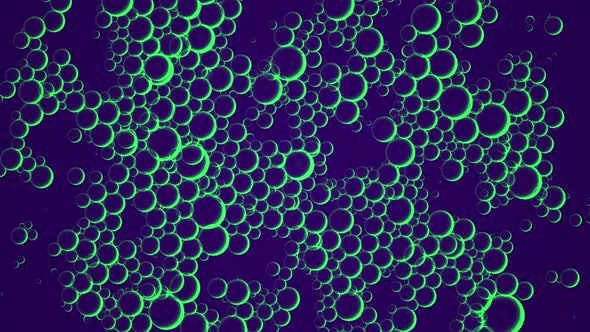 Oil green drops moving in water alt