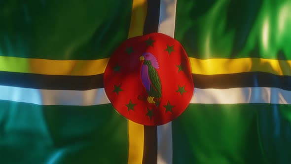 Dominica Flag with Edge Bump