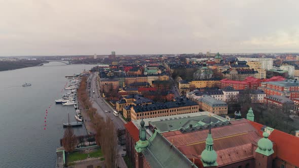 Drone Shot of Stockholm City Hall