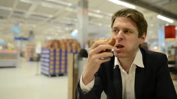 Portrait of Businessman Inside the Supermarket
