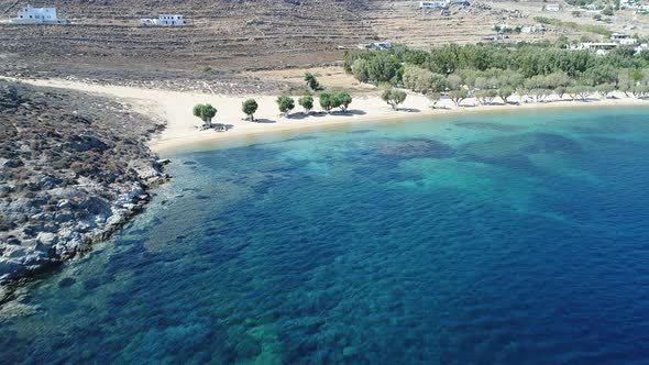 Serifos island in the Cyclades in Greece seen from the sky alt