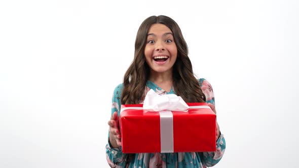 Birthday Present Box for Happy Child Isolated on White Happy Birthday alt