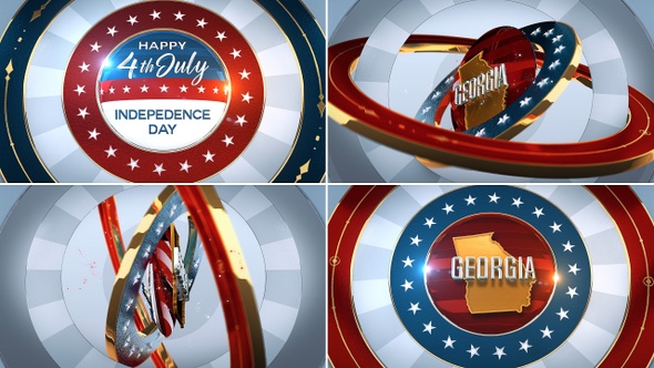 Georgia Fourth of July Independence Day United States of America State Map with Flag 4K alt