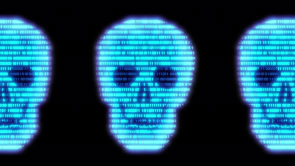 Malware Skulls Horizontal Loop