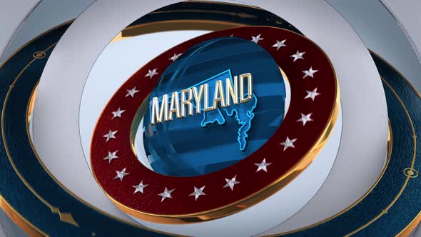 Maryland United States of America State Map with Flag 4K alt